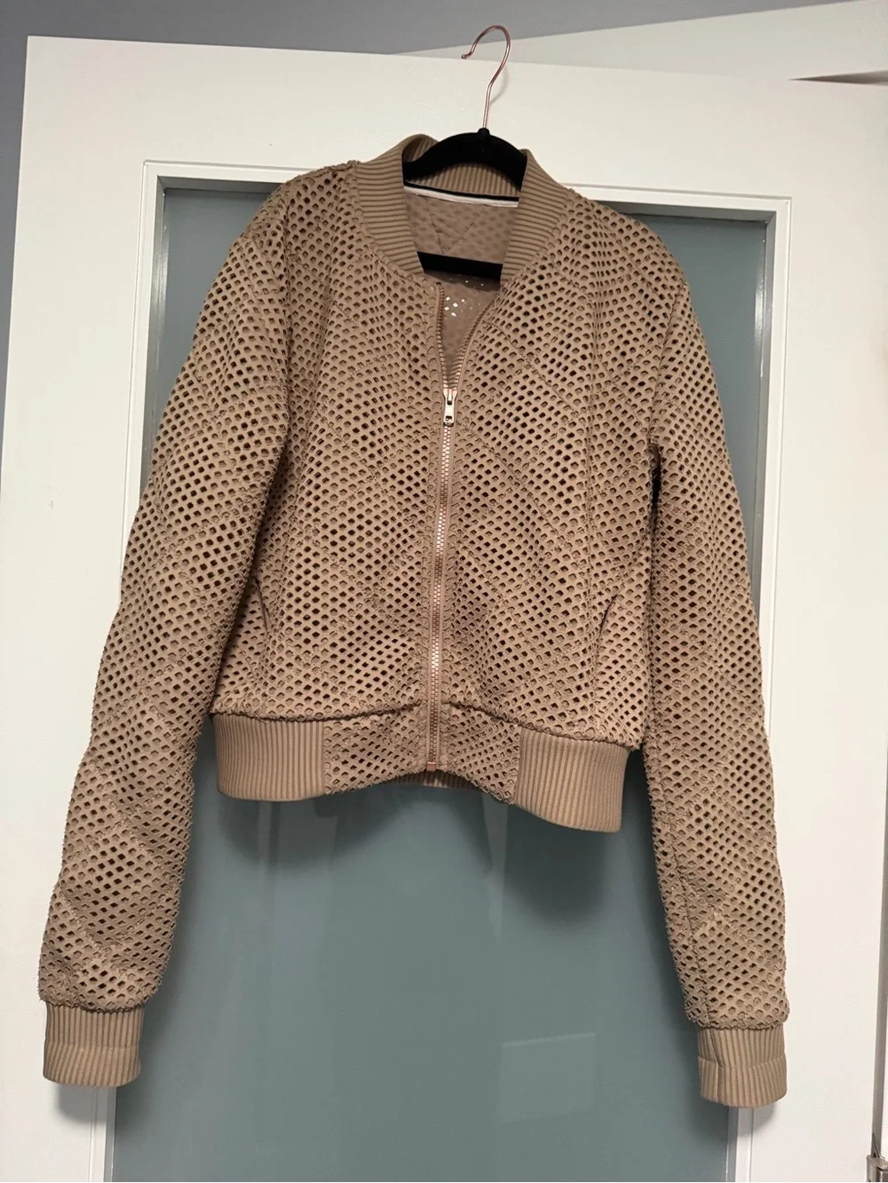 ALO Yoga Myth Bomber Jacket in color Tan size XS